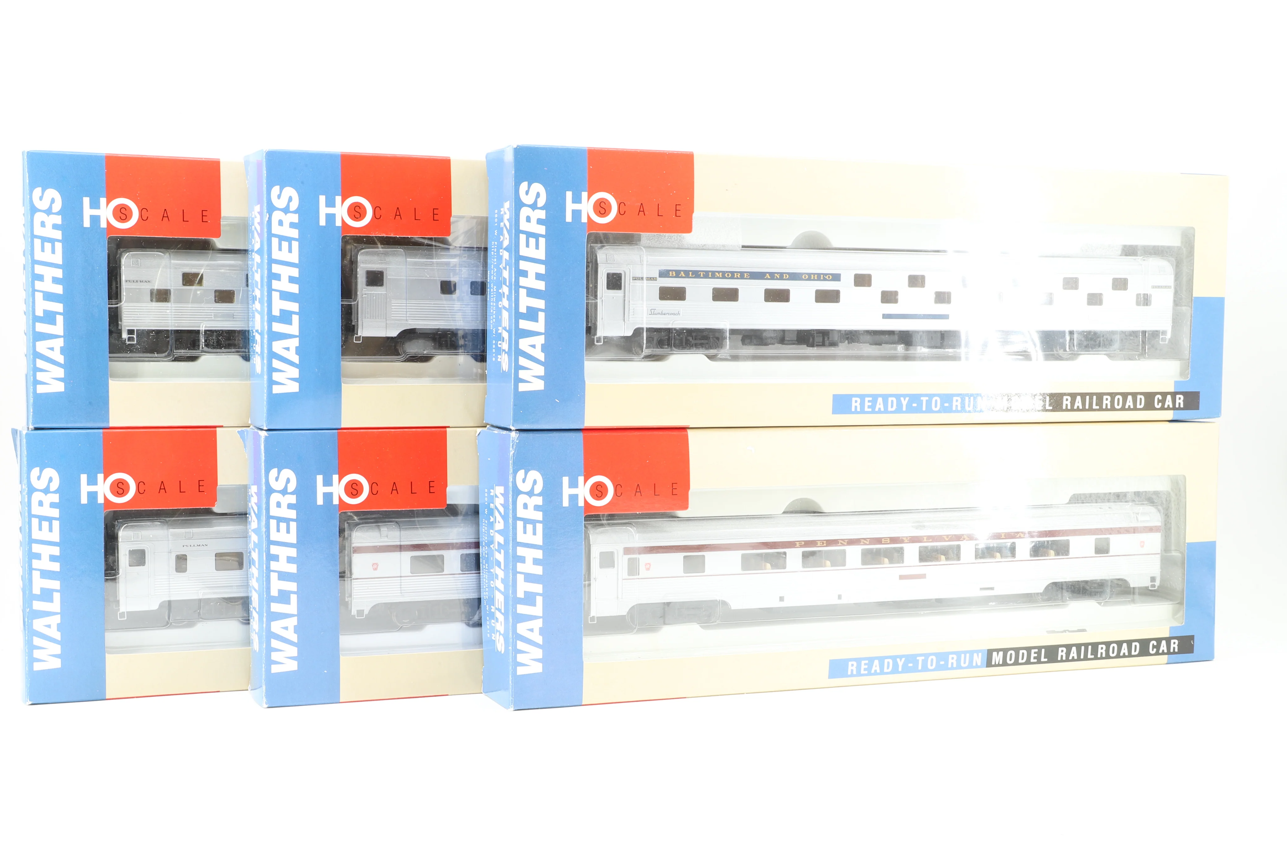 Walthers HO Rake Of 6 B&O Coaches Inc. 932-6366, 932-6386, 932-6346, 932-16364, 932-6326 & 932-6306